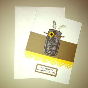 🌻HOMEMADE Mason Jar Sunflower Card—Blank